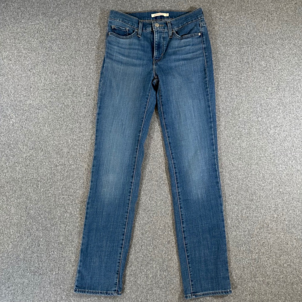 Levis 314 Shaping Straight Leg Jeans Womens 26 Blue Medium Wash Denim Pants